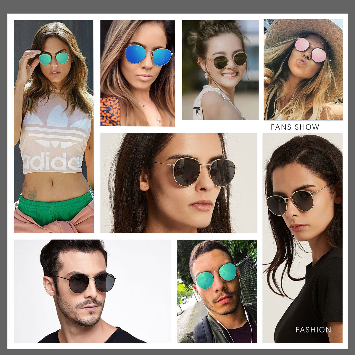 Sunglasses Women Round Glasses Metal Small Frame Eyeglasses