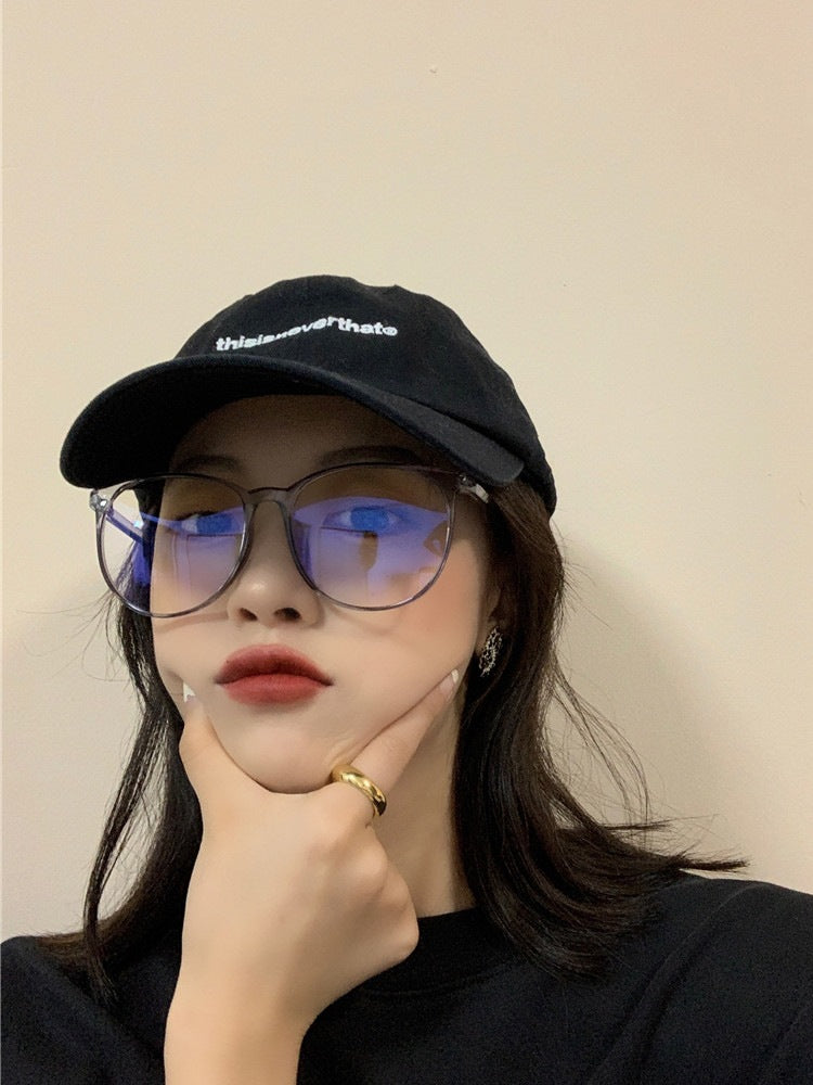 Crystal Plain Glass Light Round Transparent Glasses Frame For Men/Women