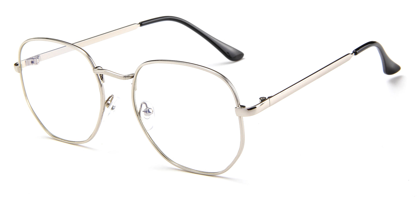 Metal Light Eyewear Oval Glasses PC Oversized Flat Glasses Womens/Mens