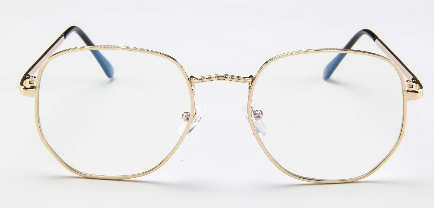 Metal Light Eyewear Oval Glasses PC Oversized Flat Glasses Womens/Mens