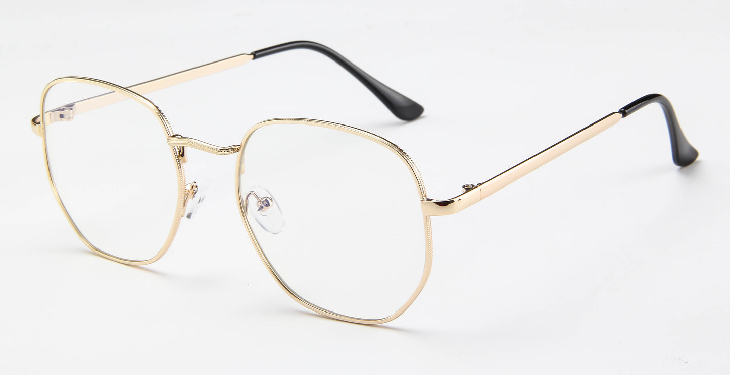 Metal Light Eyewear Oval Glasses PC Oversized Flat Glasses Womens/Mens