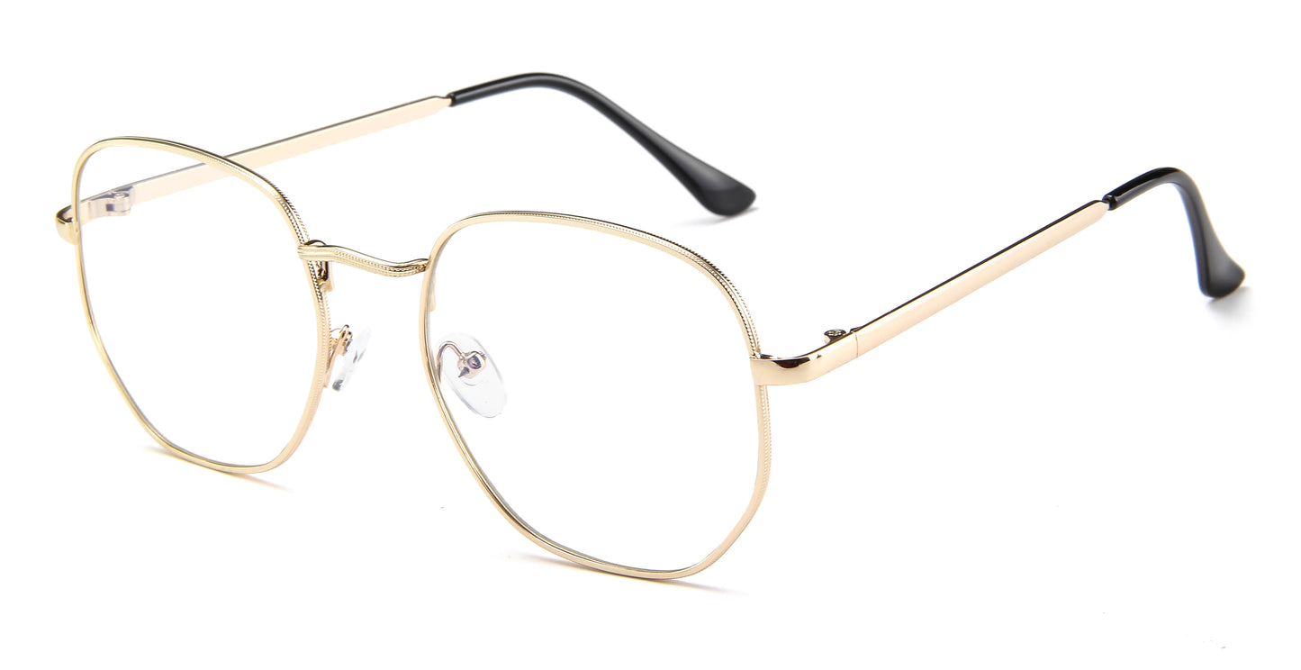 Metal Light Eyewear Oval Glasses PC Oversized Flat Glasses Womens/Mens