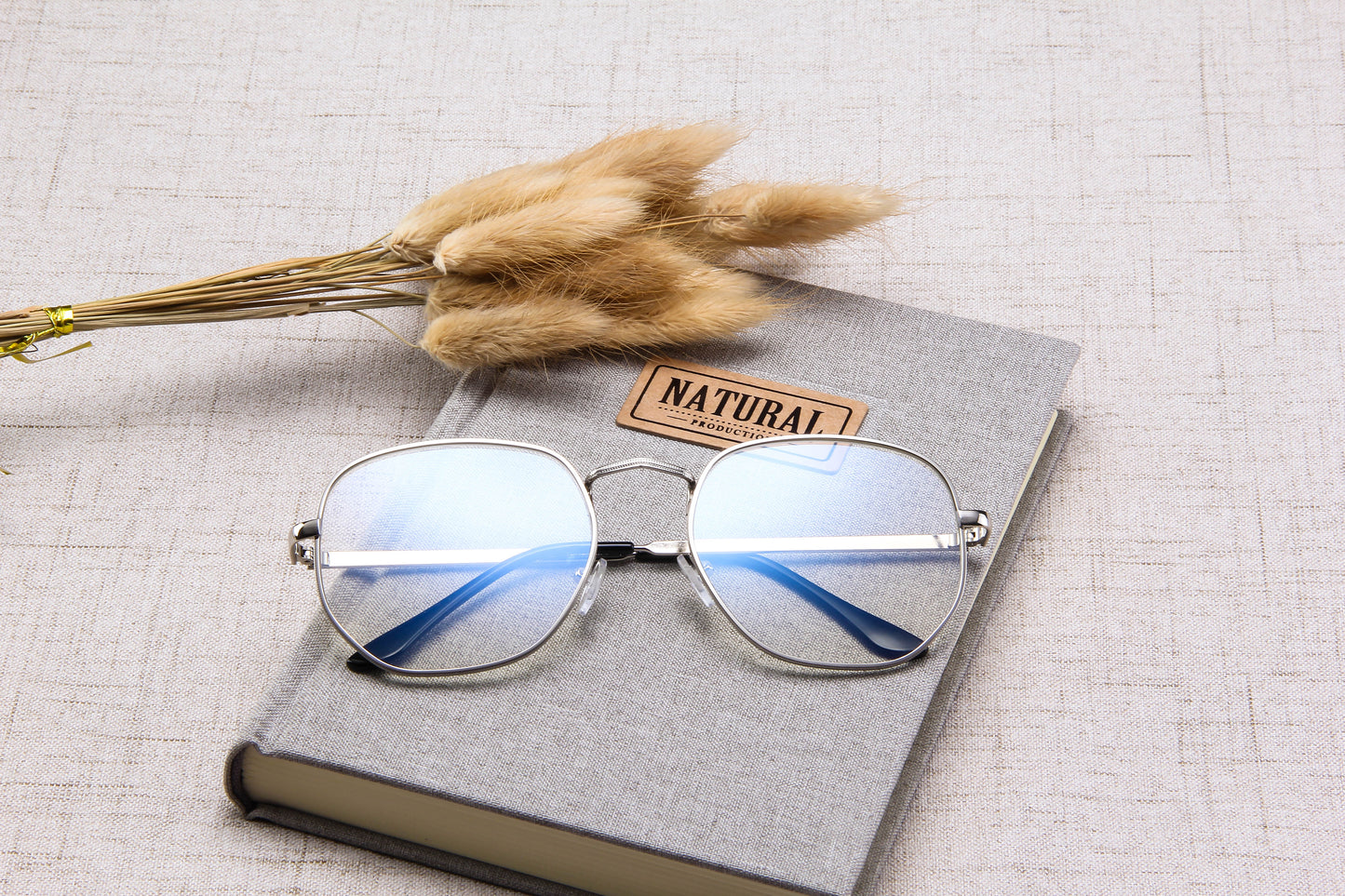 Metal Light Eyewear Oval Glasses PC Oversized Flat Glasses Womens/Mens
