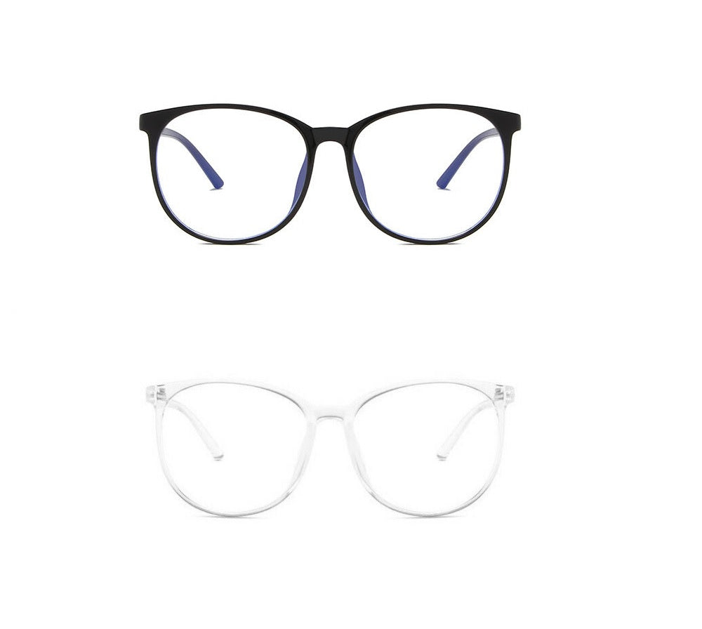 Crystal Plain Glass Light Round Transparent Glasses Frame For Men/Women