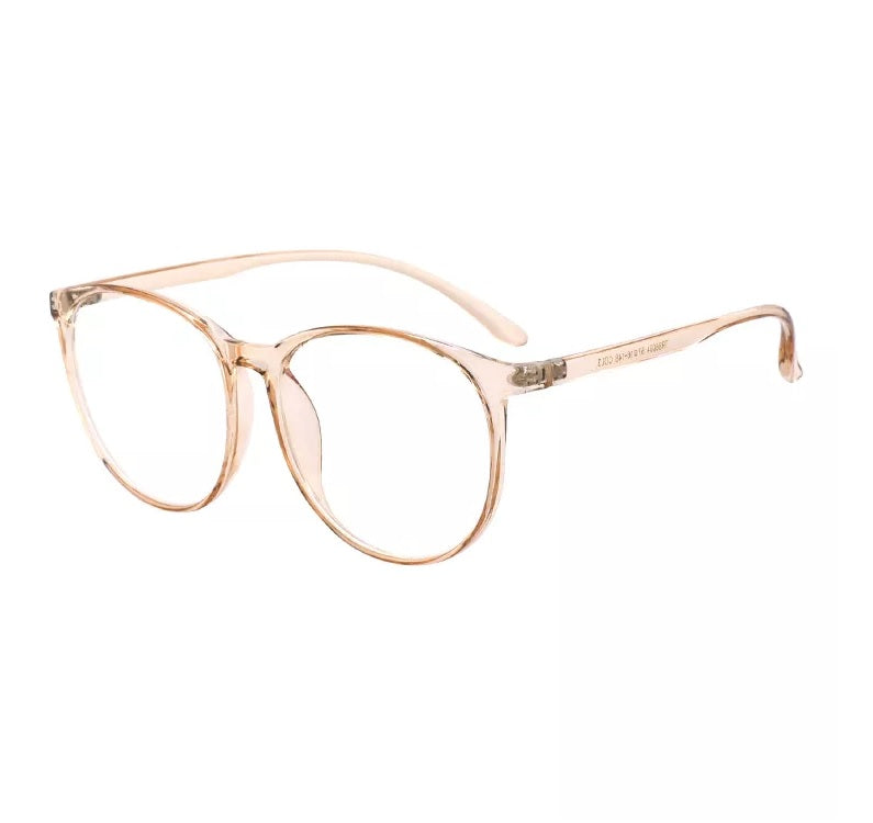 Crystal Plain Glass Light Round Transparent Glasses Frame For Men/Women