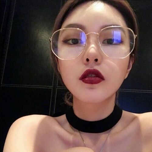 Metal Light Eyewear Oval Glasses PC Oversized Flat Glasses Womens/Mens